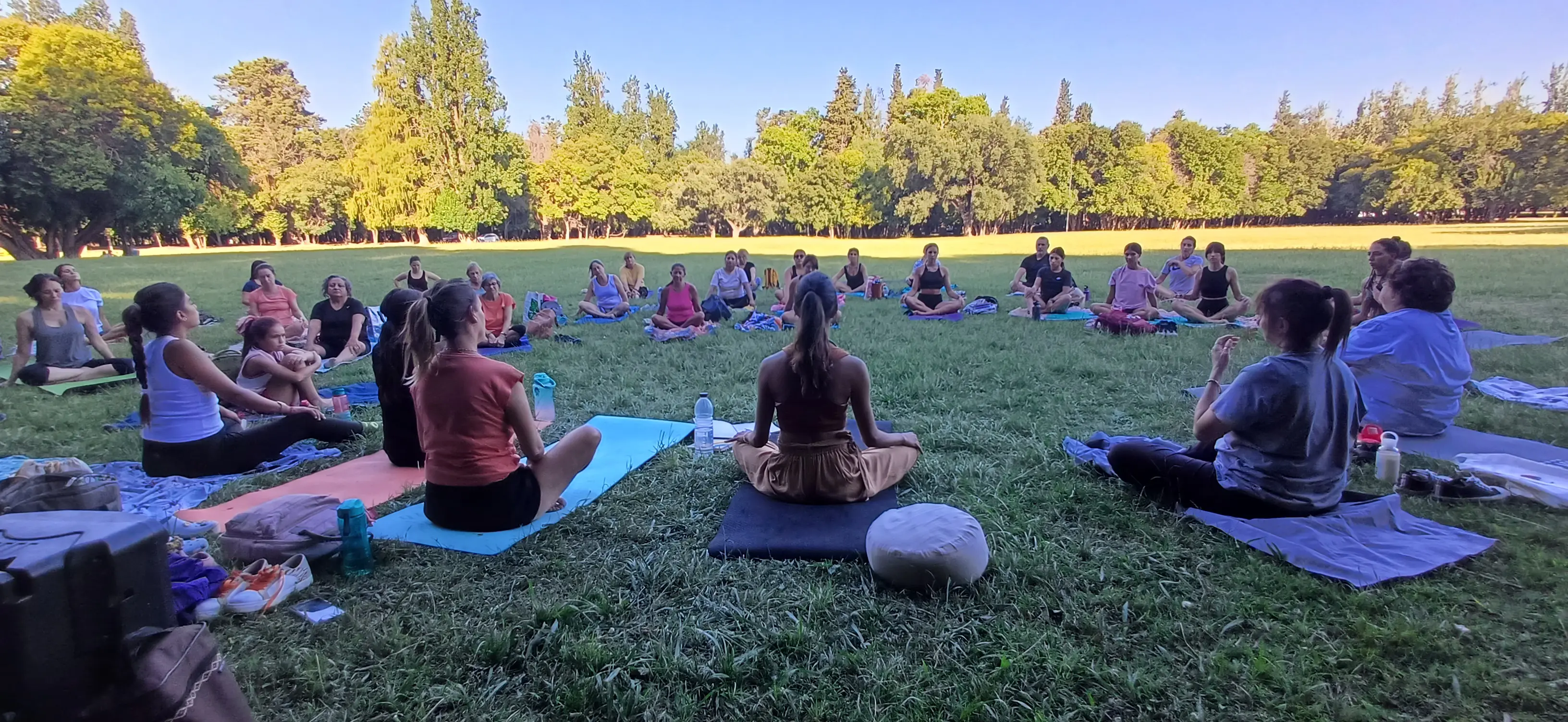 Grupo compartiendo un momento de integración en círculo